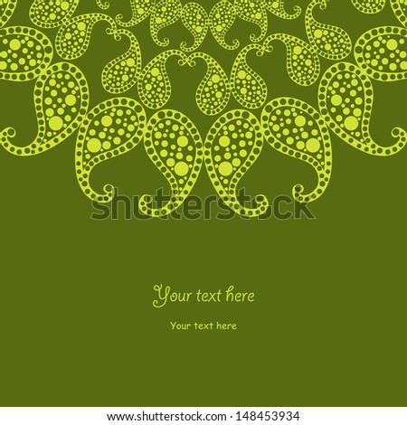 green paisley background, rasterized vector. Vector file is also available in my portfolio.