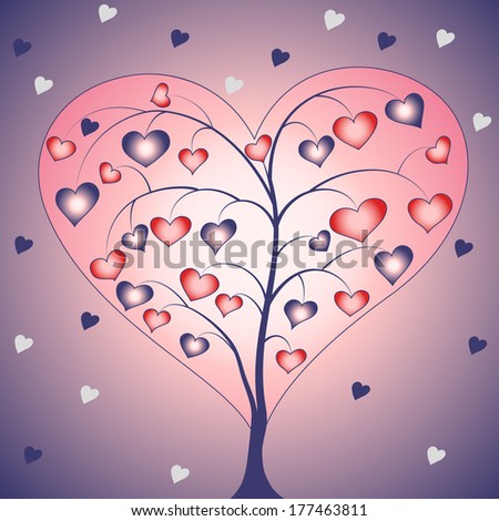 heart shaped tree, rasterized