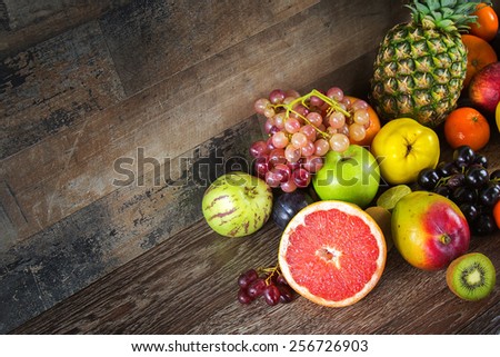 Fruits All Together Full of Vitamins