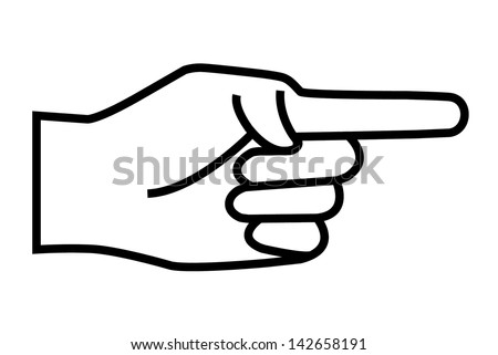 Hand With Pointing Finger In Black And White Stock Photo 142658191