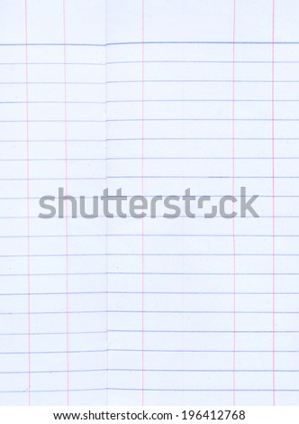 sheet of lined paper or notebook paper