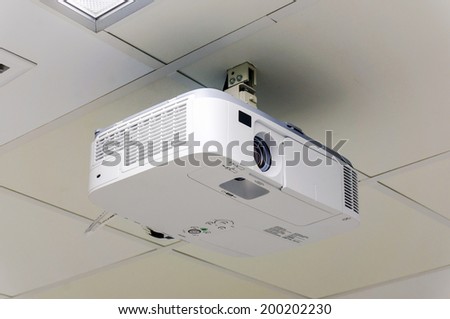 Overhead projector under the ceiling