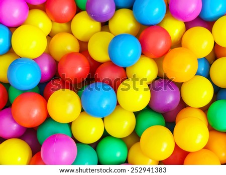 Pile of colorful little balls for children to play around