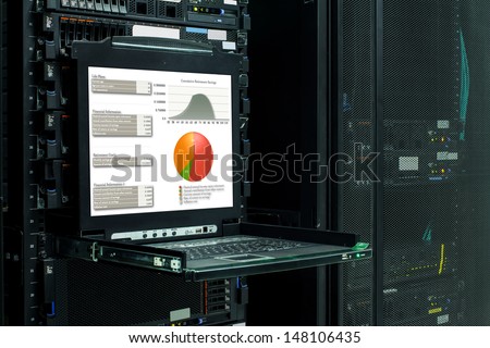 Financial Information Show On The Server Computer Display.