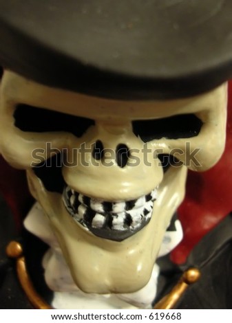 Frontal image of spooky skull for halloween