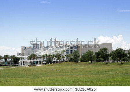 ORLANDO, FL - MAY 9: The Orange County Convention Center on International Drive on May 9, 2012 in Orlando, flanked by the Peabody Hotel. It is the second largest convention center in the U.S.