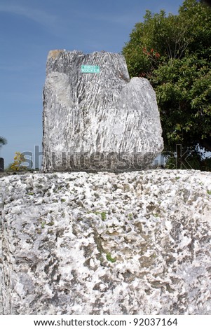 HOMESTEAD, FL - CIRCA APRIL 2010: The first rocking chair inside the mysterious Coral Castle circa April 2010 in Homestead, FL.  The builder took his secrets with him to the grave.