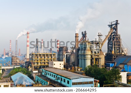 Chinese steelworks smoke pollution