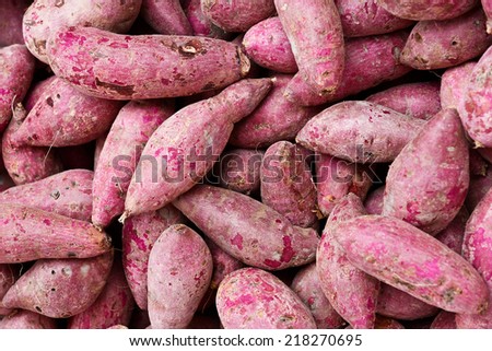 Open-air market sale Purple Sweet Potato
