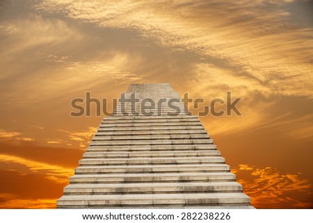 stone stair in the way up to sky