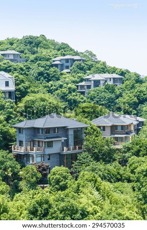 Villas group building scenery in Hangzhou, China