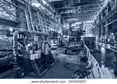 Metal smelting Steel mills factory scene