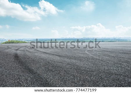 International circuit asphalt road and blue sky nature landscape