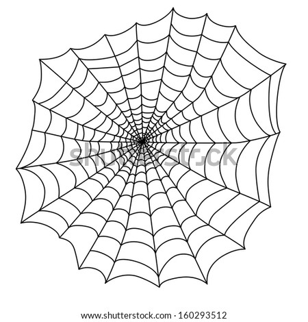 black spider web on an white background for the holiday Halloween vector