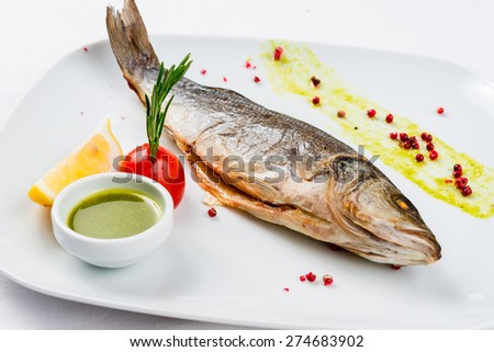 Fish dish - roasted fish and vegetables