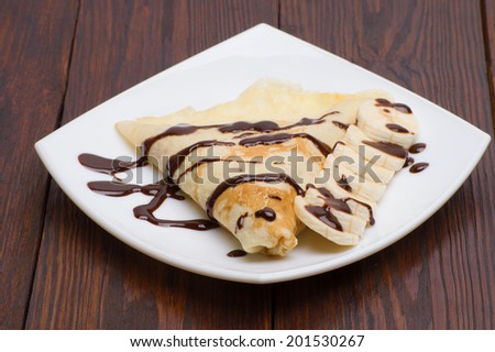 Crepes with Banana And Chocolate
