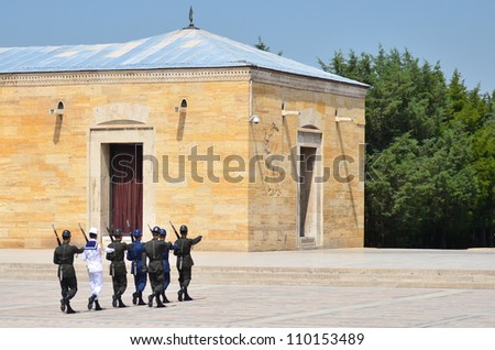 Ankara - Turkey, Mausoleum of Ataturk, Soldiers  during shift change