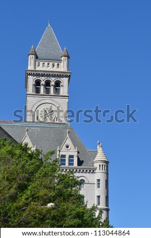 Washington DC, Old Post Office building tower in clear sky