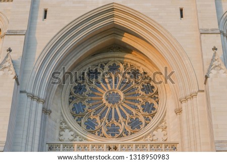 Washington DC, United States - Details of National Cathedral Building