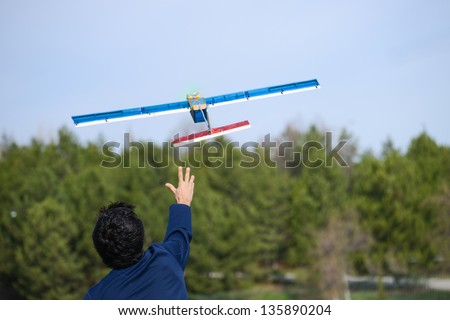 Launching radio controlled airplane