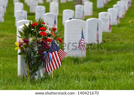 Arlington National Cemetery during Memorial day - Washington DC United States