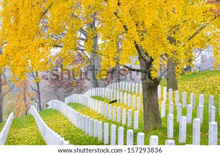 Arlington National Cemetery near to Washington DC, in Autumn