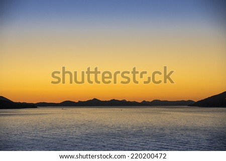 Mediterranean sunset from a cruise boat