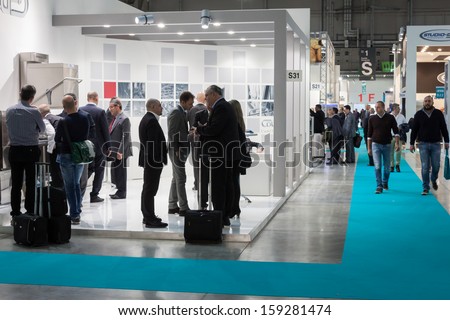 Milan, Italy - October 18: People Visit Host 2013, International Exhibition Of The Hospitality Industry On October 18, 2013 In Milan.