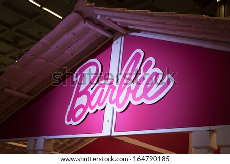 MILAN, ITALY - NOVEMBER 22: Detail of Barbie\'s house at G! come giocare, trade fair dedicated to games, toys and children on NOVEMBER 22, 2013 in Milan.