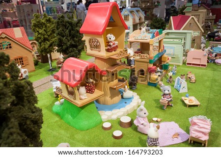MILAN, ITALY - NOVEMBER 22: Dolls\' house at G! come giocare, trade fair dedicated to games, toys and children on NOVEMBER 22, 2013 in Milan.