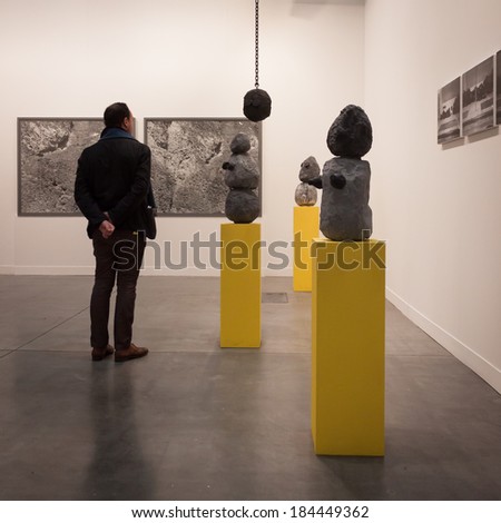 MILAN ITALY MARCH 28 People visit Miart international exhibition of modern and contemporary art on MARCH 28 2014 in Milan MILAN ITALY MARCH 28 People visit Miart international exhibition of modern and contemporary art on MARCH 28 2014 in Milan