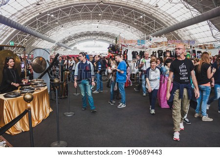 MILAN, ITALY - APRIL 27: People visit Orient Festival, event dedicated to Oriental culture and traditions on APRIL 27, 2014 in Milan.