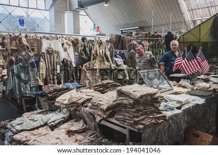 MILAN, ITALY - MAY 18: People visit Militalia, exhibition dedicated to militaria collectors and military associations on MAY 18, 2014 in Milan.