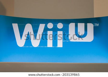MILAN, ITALY - JULY 3, 2014: Close up of Nintendo Wii U logo. Nintendo is the world\'s largest video game company by revenue.