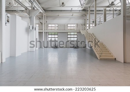 MILAN, ITALY - OCTOBER 10: White empty room at Yoga Festival, event dedicated to yoga, meditation and healthy lifestyle on OCTOBER 10, 2014 in Milan.