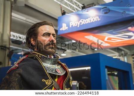 MILAN, ITALY - OCTOBER 24: Video game character at Games Week 2014, event dedicated to video games and electronic entertainment on OCTOBER 24, 2014 in Milan.
