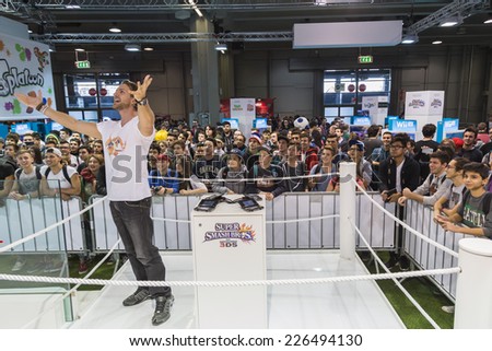 MILAN, ITALY - OCTOBER 24: People visit Nintendo stand at Games Week 2014, event dedicated to video games and electronic entertainment on OCTOBER 24, 2014 in Milan.