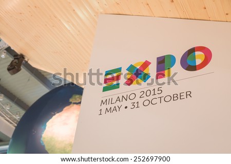 MILAN, ITALY - FEBRUARY 13: Detail of Expo stand at Bit, international tourism exchange reference point for the travel industry on FEBRUARY 13, 2015 in Milan.