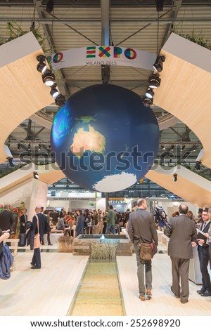 MILAN, ITALY - FEBRUARY 13: Expo stand at Bit, international tourism exchange reference point for the travel industry on FEBRUARY 13, 2015 in Milan.