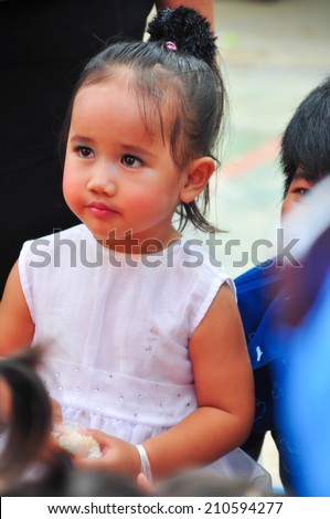 Petchabun, Thailand 7 Aug 2014 : Unidentified Thai children in Mom \' s Day Event at Tumbon Chonprai, Meaung, Petchabun province, Thailand