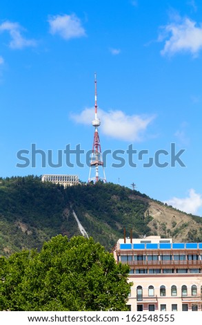 274 meter tall TV tower on top of Mount Mtatsminda. Tbilisi. Georgia
