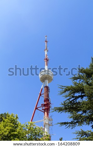 274 meter tall TV tower on top of Mount Mtatsminda. Tbilisi. Georgia