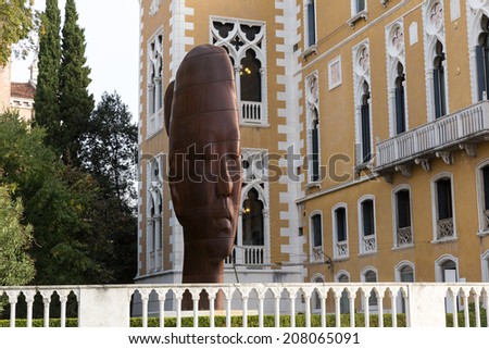 VENICE, ITALY - NOVEMBER 04, 2013: Statue of \