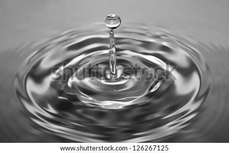 little drop makes a circle wave on the water