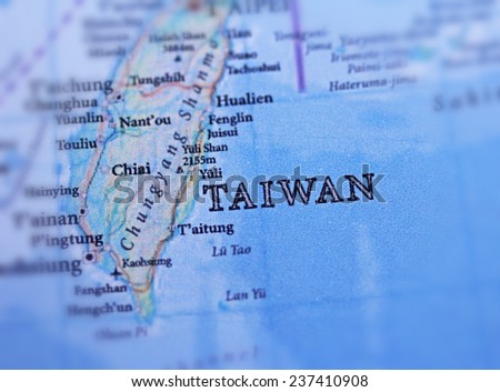 Taiwan map close up