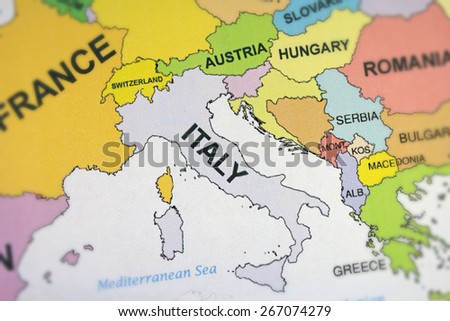 Italy map close up
