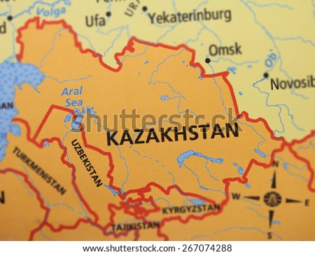 Kazakhstan map close up