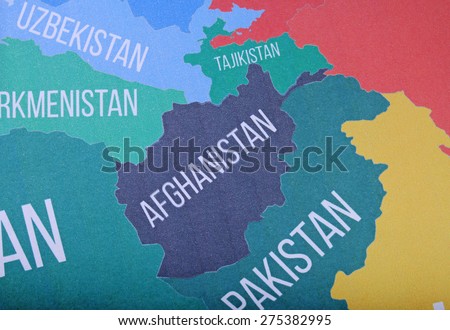 Afghanistan map close up