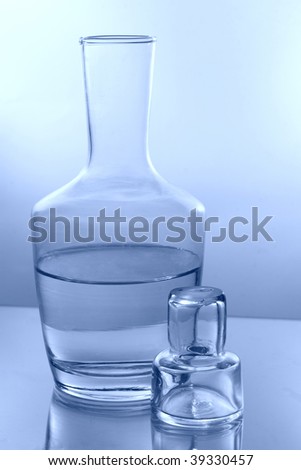 bottle water blue glass drink