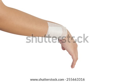Arm With Band-Aid Applied, Isolated White
